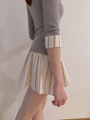 Stripe Slim Fit Layered Dress