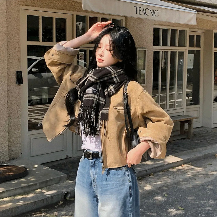 Suede Collar Jacket
