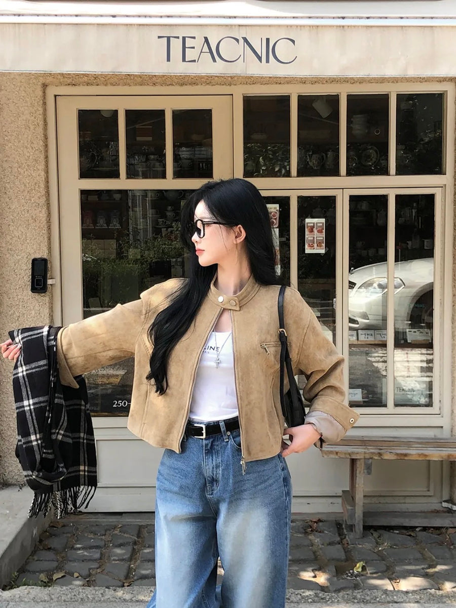 Suede Collar Jacket