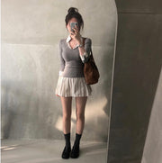 Stripe Slim Fit Layered Dress
