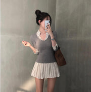 Stripe Slim Fit Layered Dress