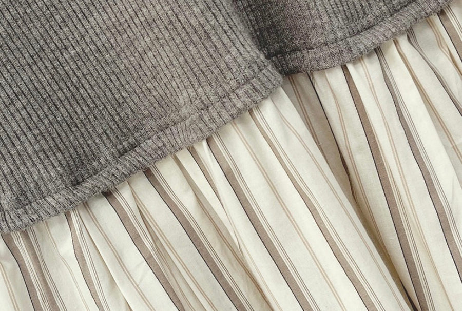 Stripe Slim Fit Layered Dress