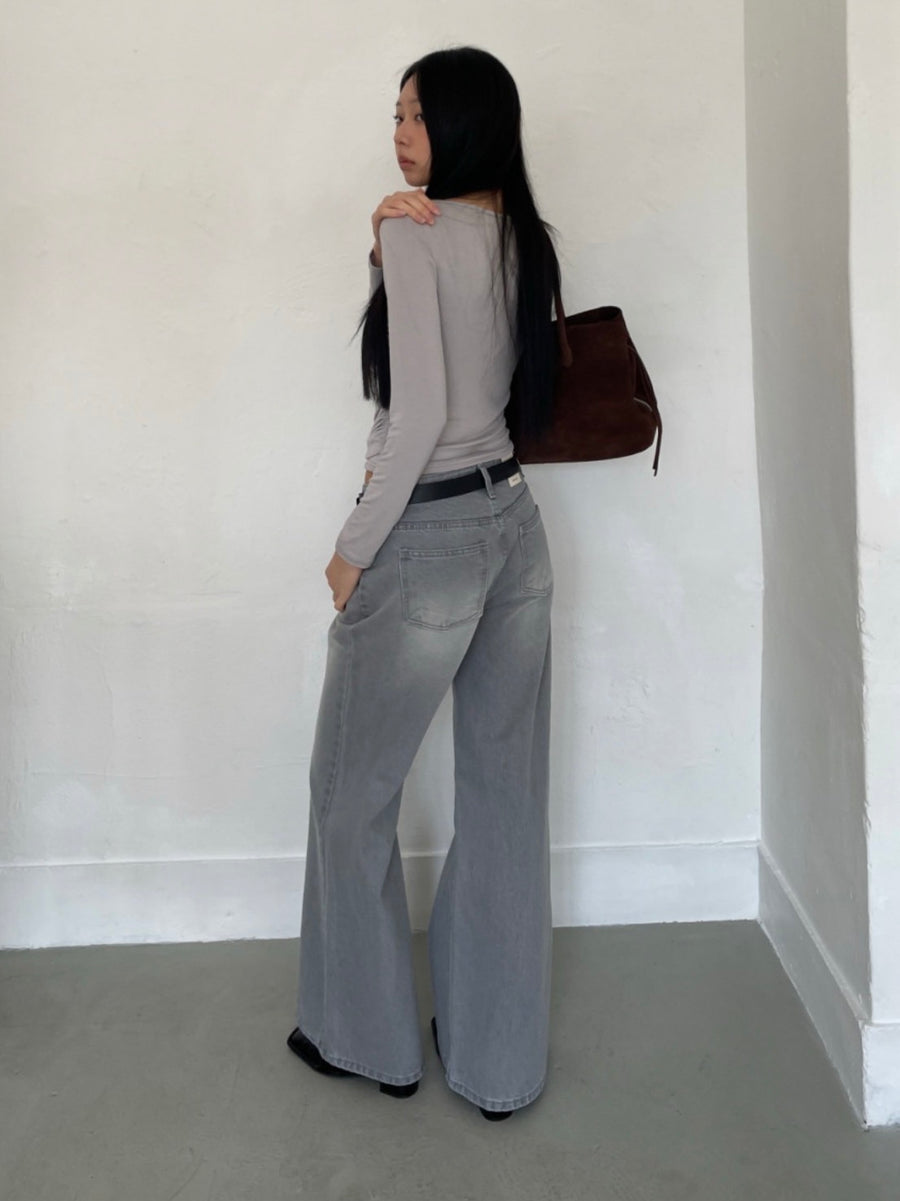 Catbrush Wide Bootcut Denim Jeans