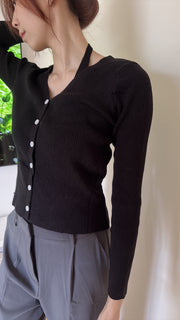 Halter Neck Cardigan Set