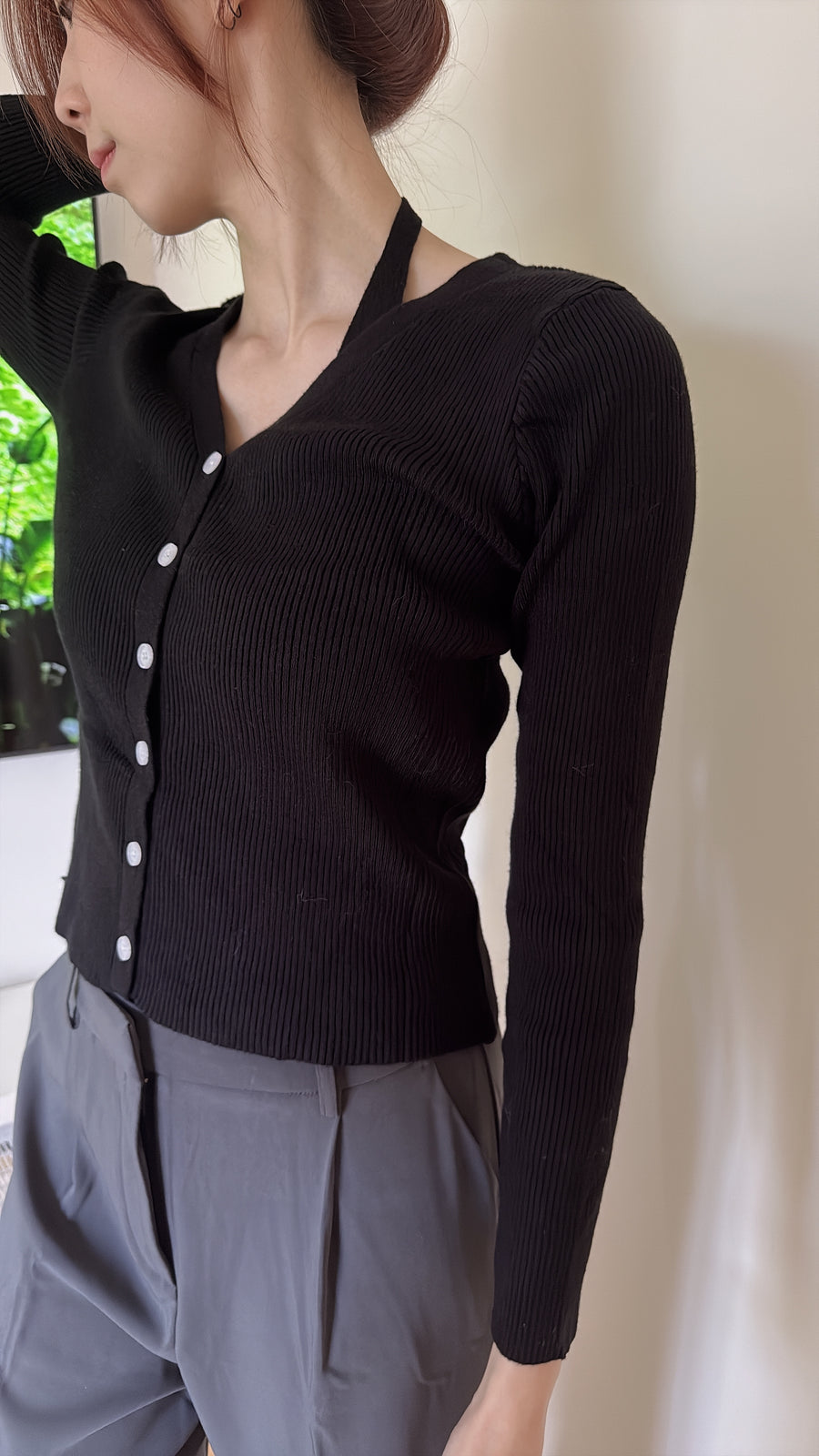 Halter Neck Cardigan Set