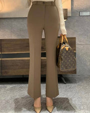 Hidden Banding Flared Slacks
