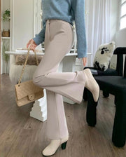 Hidden Banding Flared Slacks