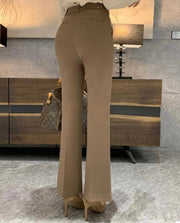 Hidden Banding Flared Slacks