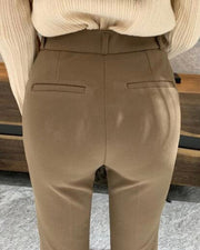 Hidden Banding Flared Slacks