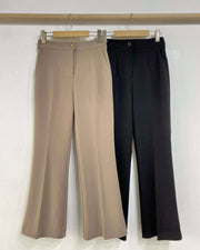 Hidden Banding Flared Slacks
