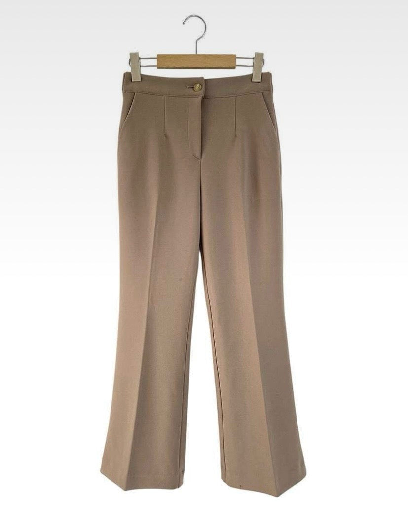 Hidden Banding Flared Slacks