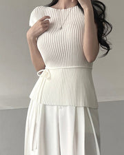 Elegant Ribbed Knit Top