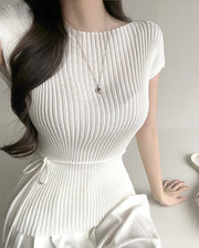 Elegant Ribbed Knit Top