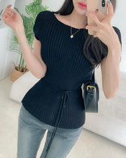 Elegant Ribbed Knit Top