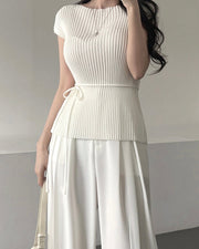 Elegant Ribbed Knit Top