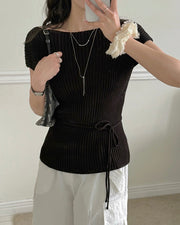 Elegant Ribbed Knit Top