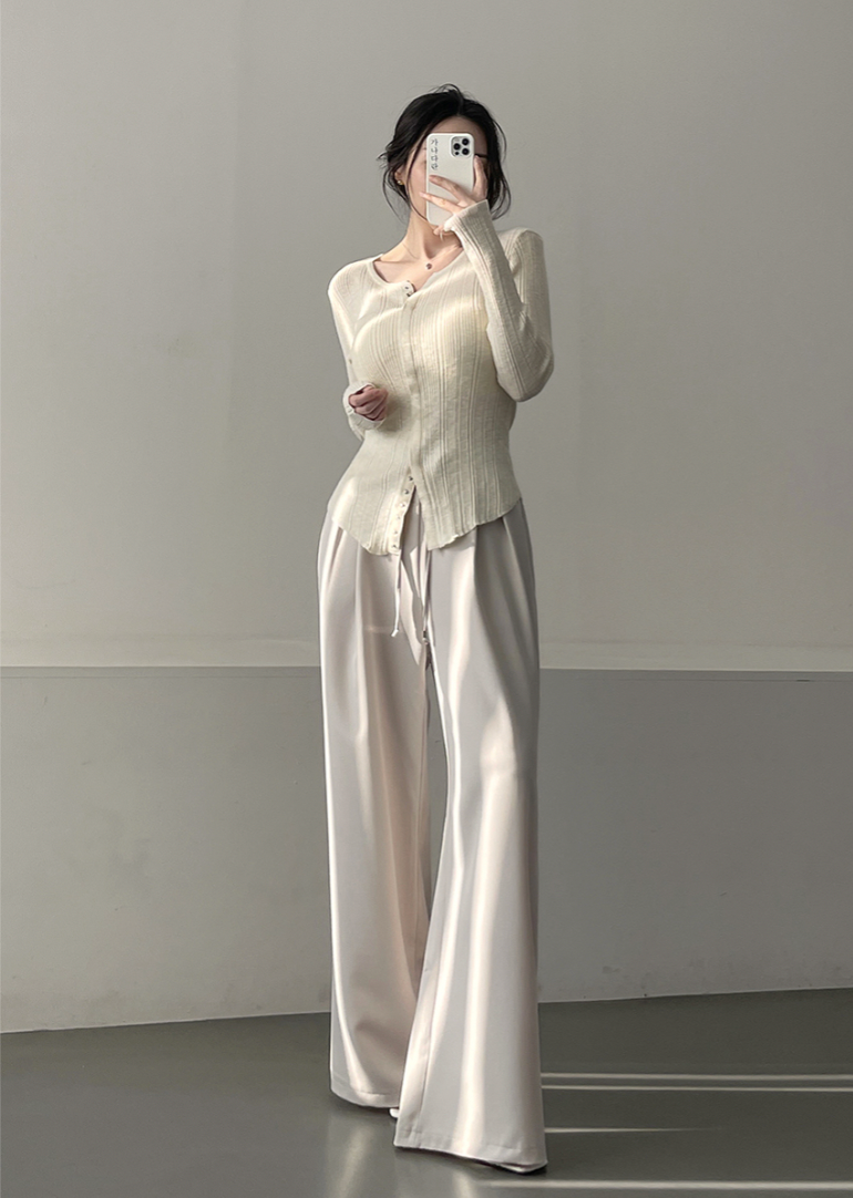 Ribbed Snap Button Long Sleeve Cardigan