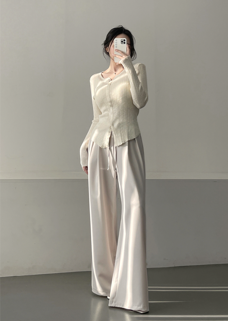 Ribbed Snap Button Long Sleeve Cardigan