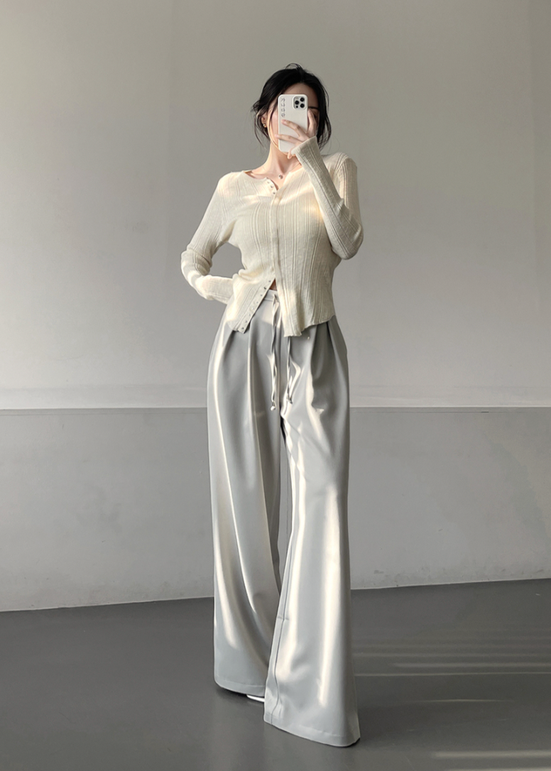 Ribbed Snap Button Long Sleeve Cardigan