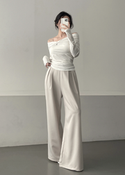 Two Pin-tuck Slacks