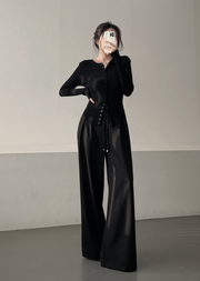 Two Pin-tuck Slacks