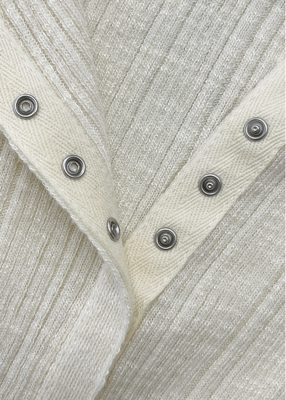 Ribbed Snap Button Long Sleeve Cardigan