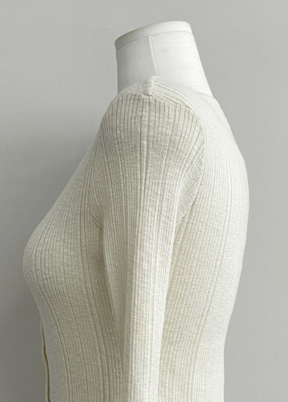 Ribbed Snap Button Long Sleeve Cardigan