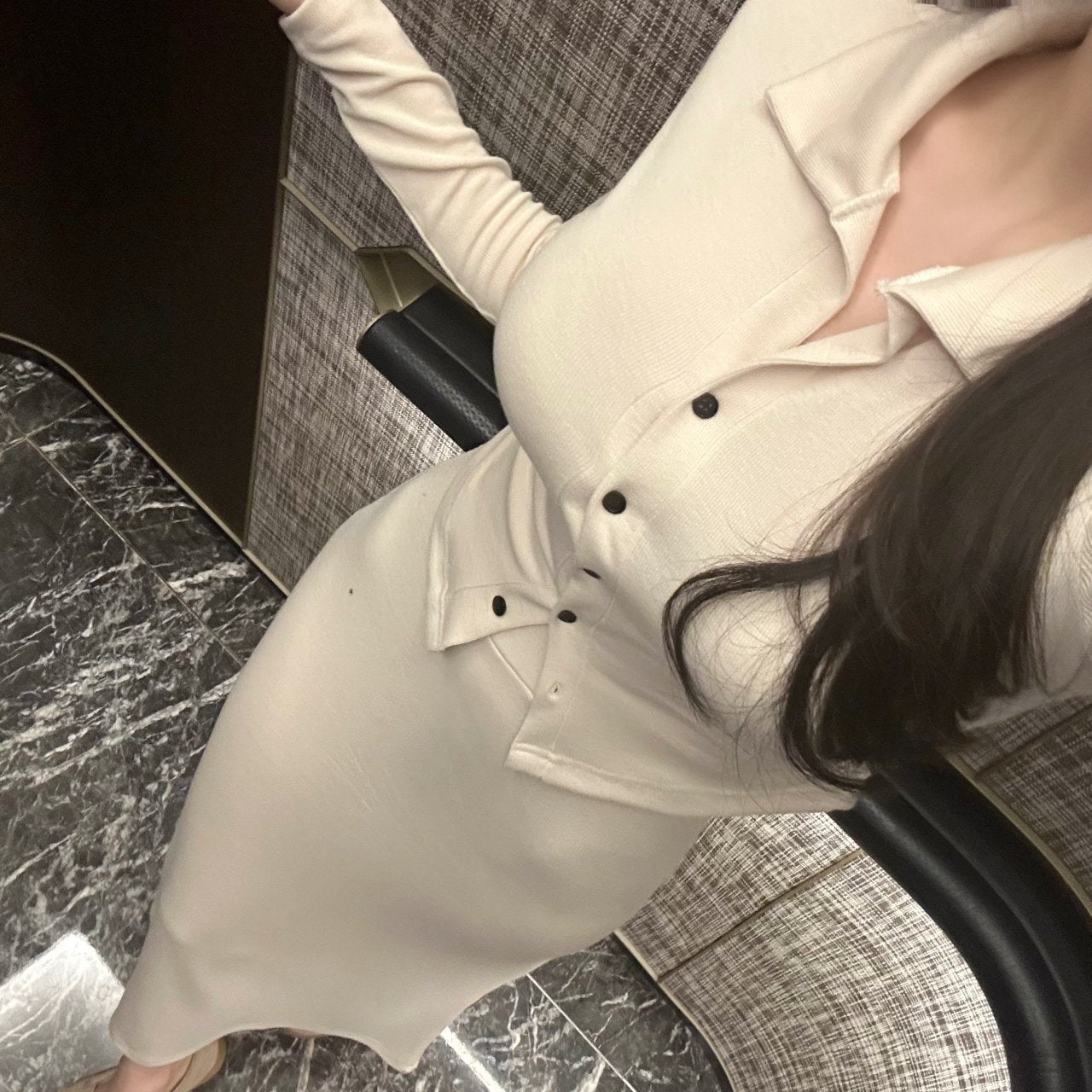 【DEARMINE】Cash Collar Knit Organic Beige Women Round Neck Cashmere Sweater | Kujten